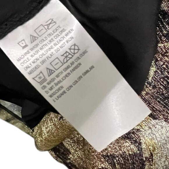 Susan Graver Women's Top 5X Foil Print Knit Floral Gold Brown Plus Size - Picture 7 of 8